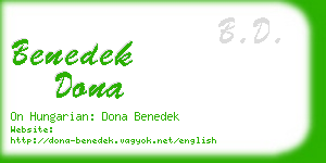 benedek dona business card